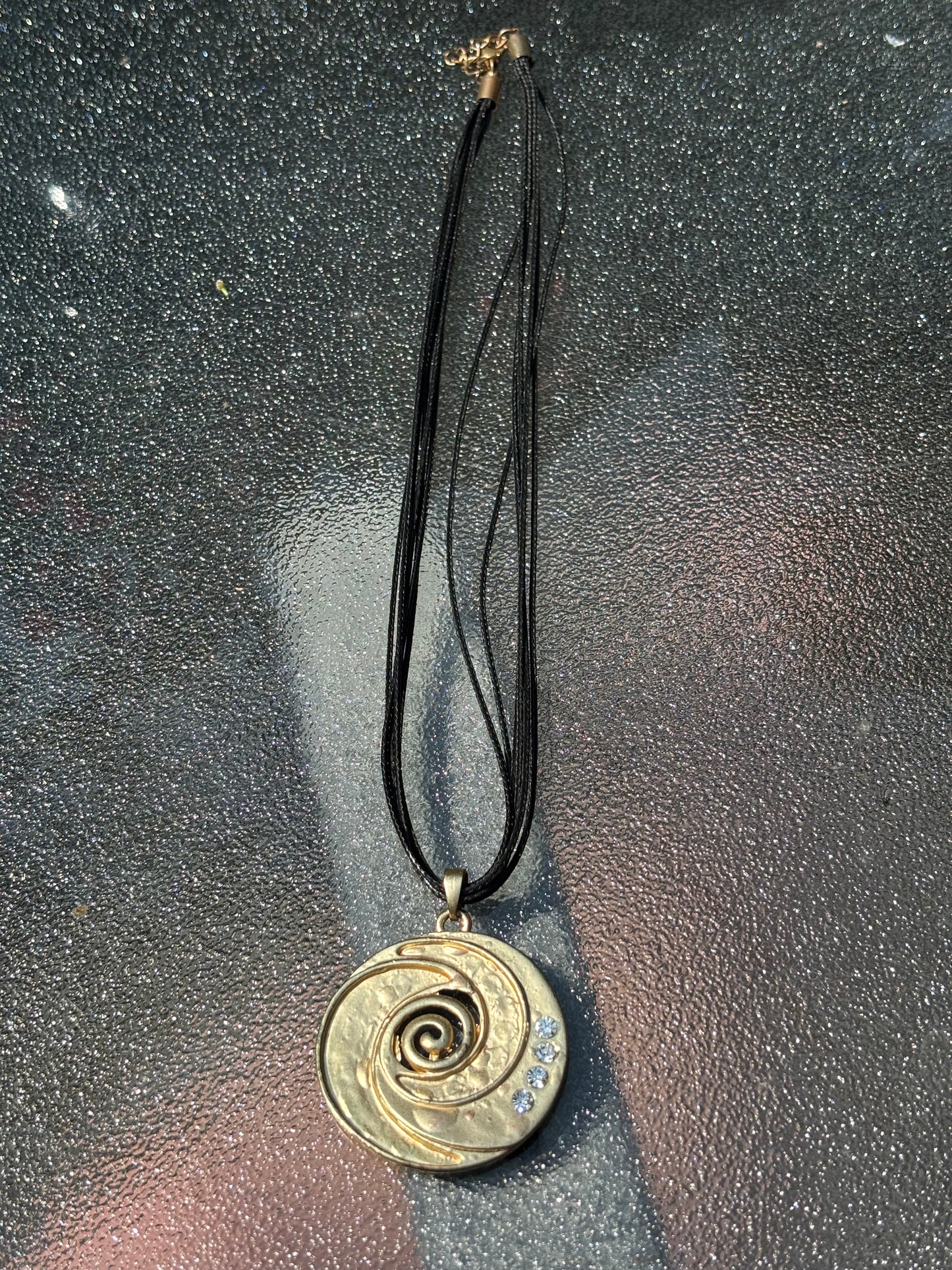 vintage gold spiral necklace
