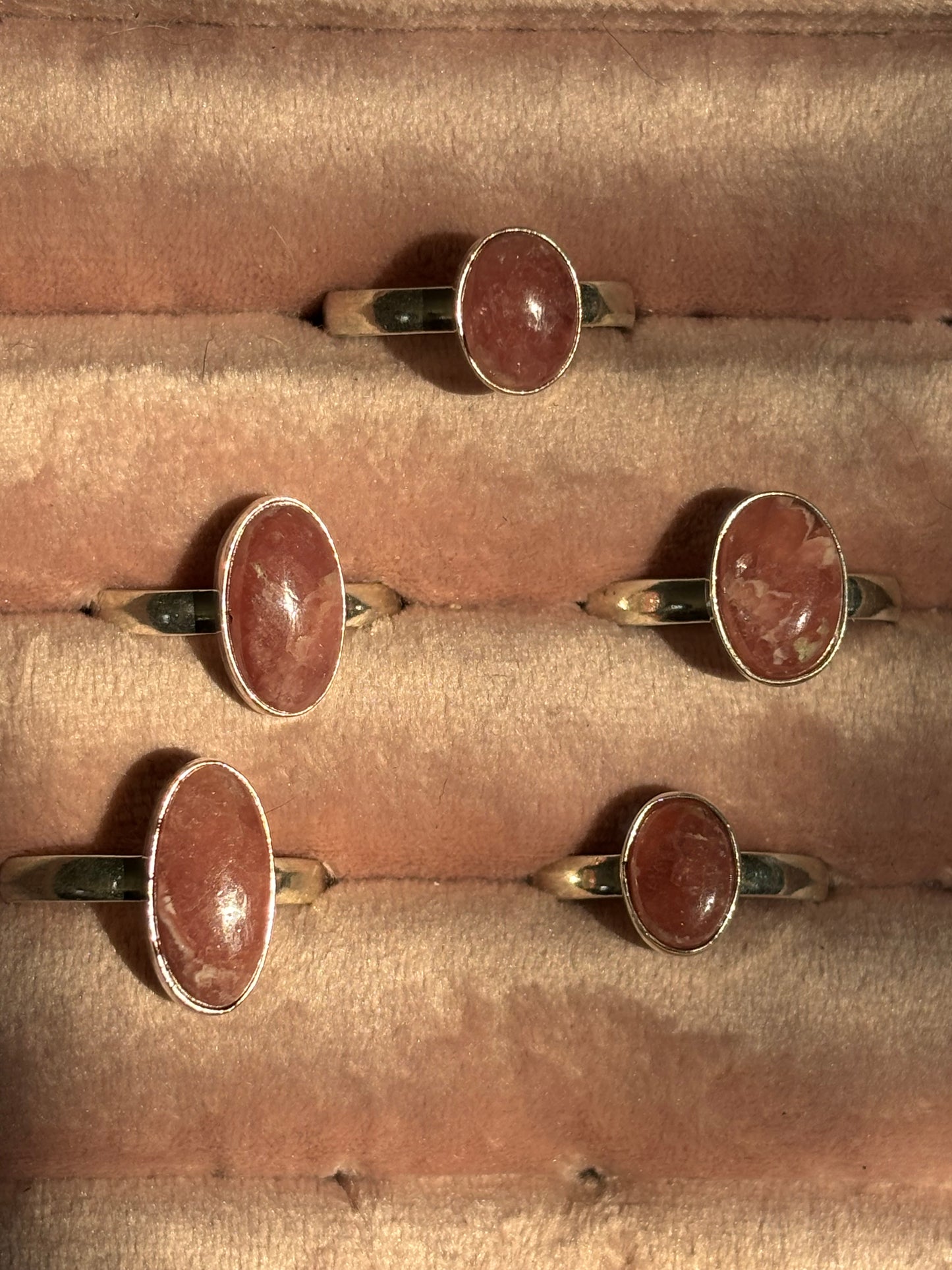 925 sterling silver rhodochrosite ring (pick your own)