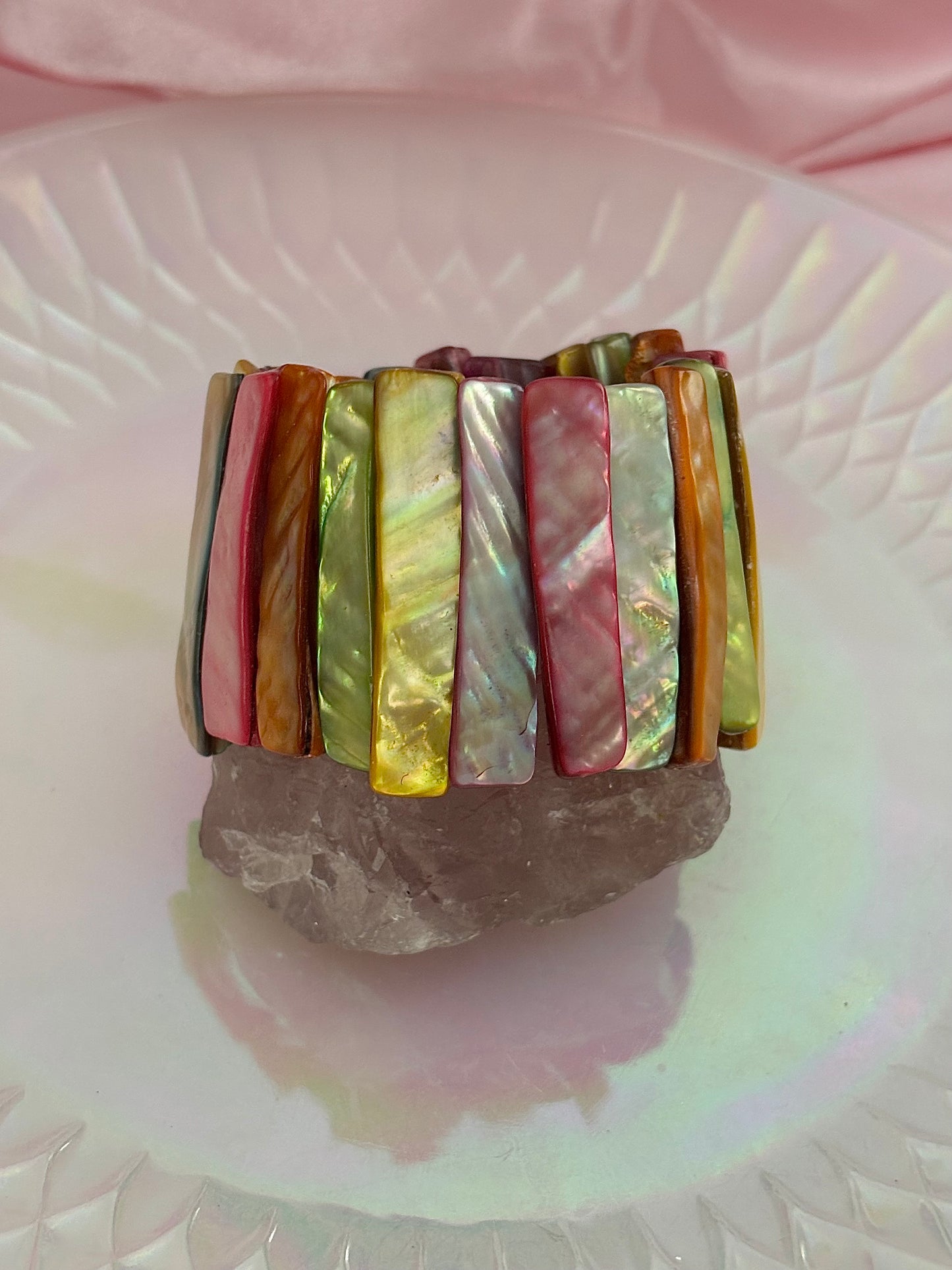 rainbow mother of pearl bracelet