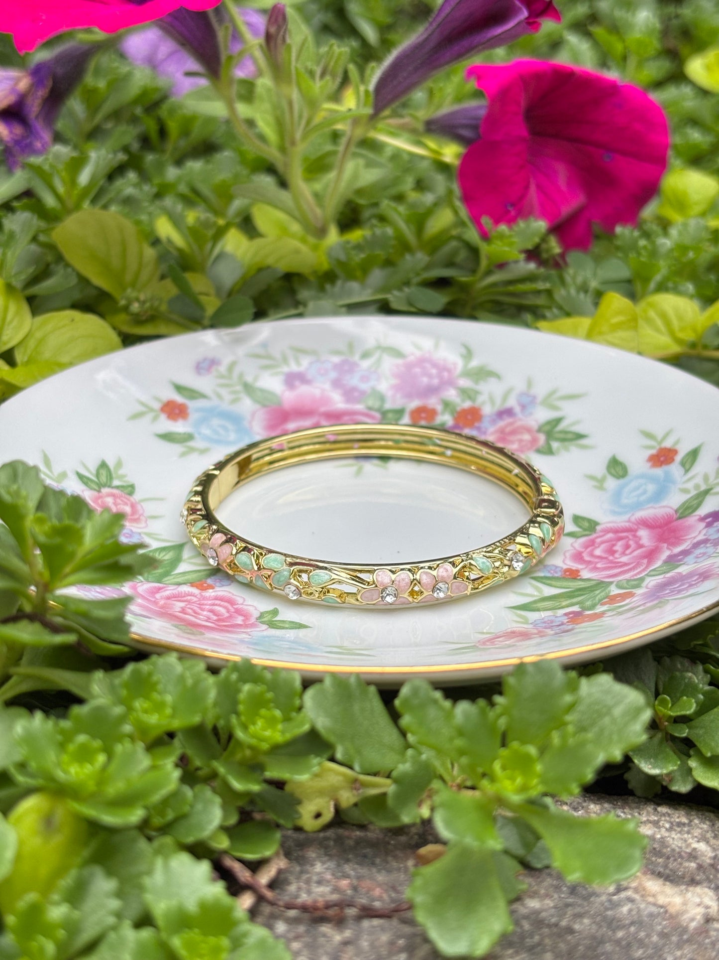 embellished cloisonné bangle
