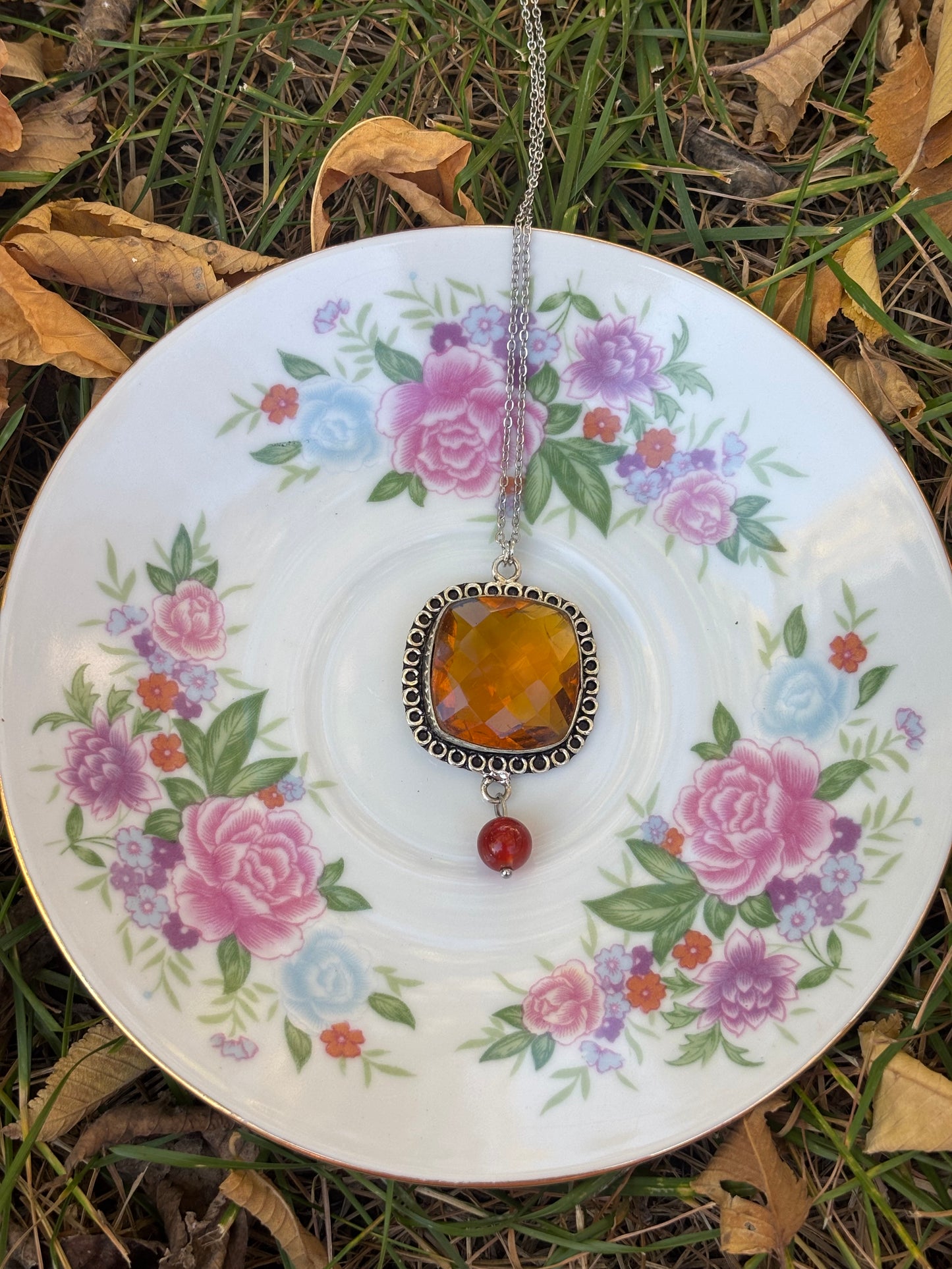 925 citrine + carnelian necklace