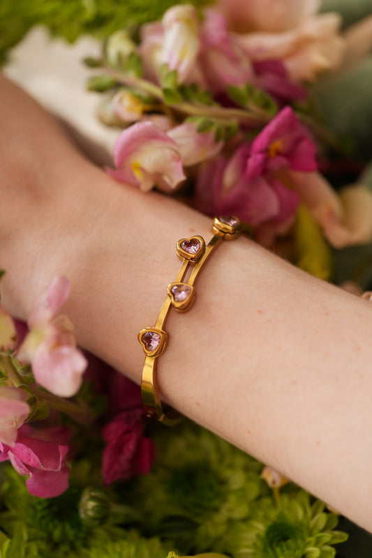 stainless steel heart bangle