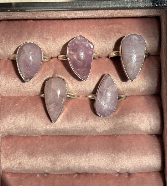 925 sterling silver kunzite ring (pick your own)