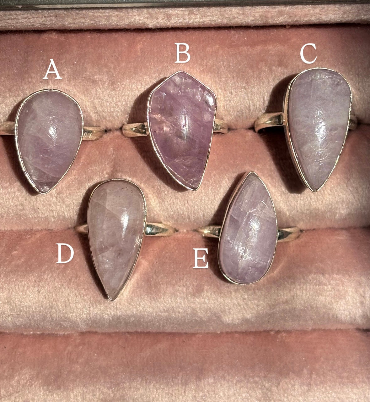 925 sterling silver kunzite ring (pick your own)