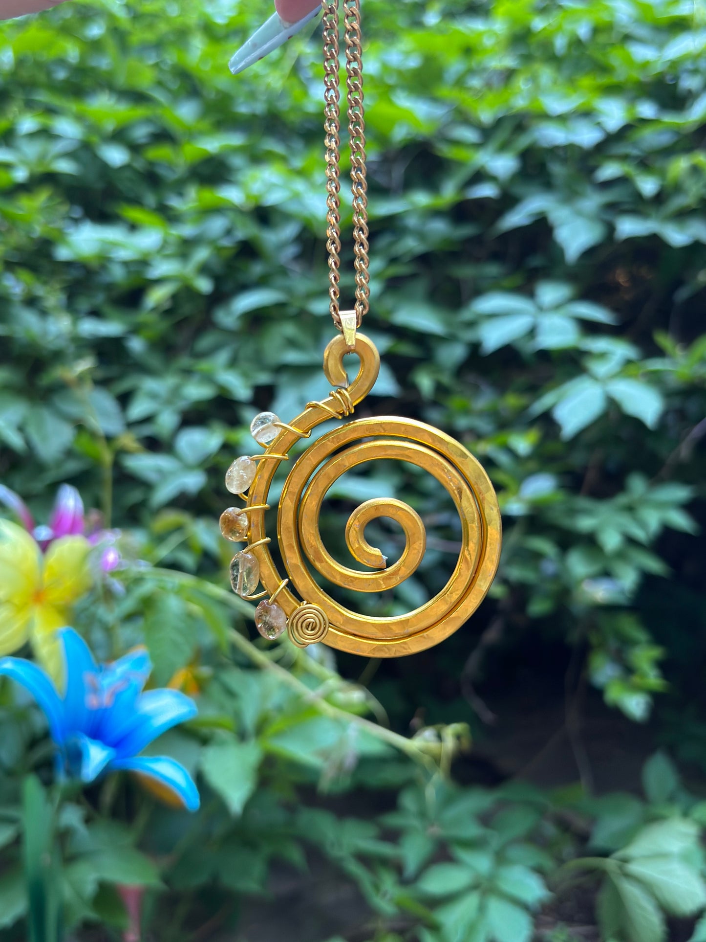 citrine spiral necklace