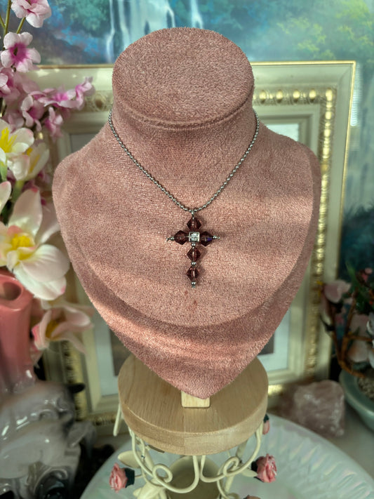 beaded cross necklace