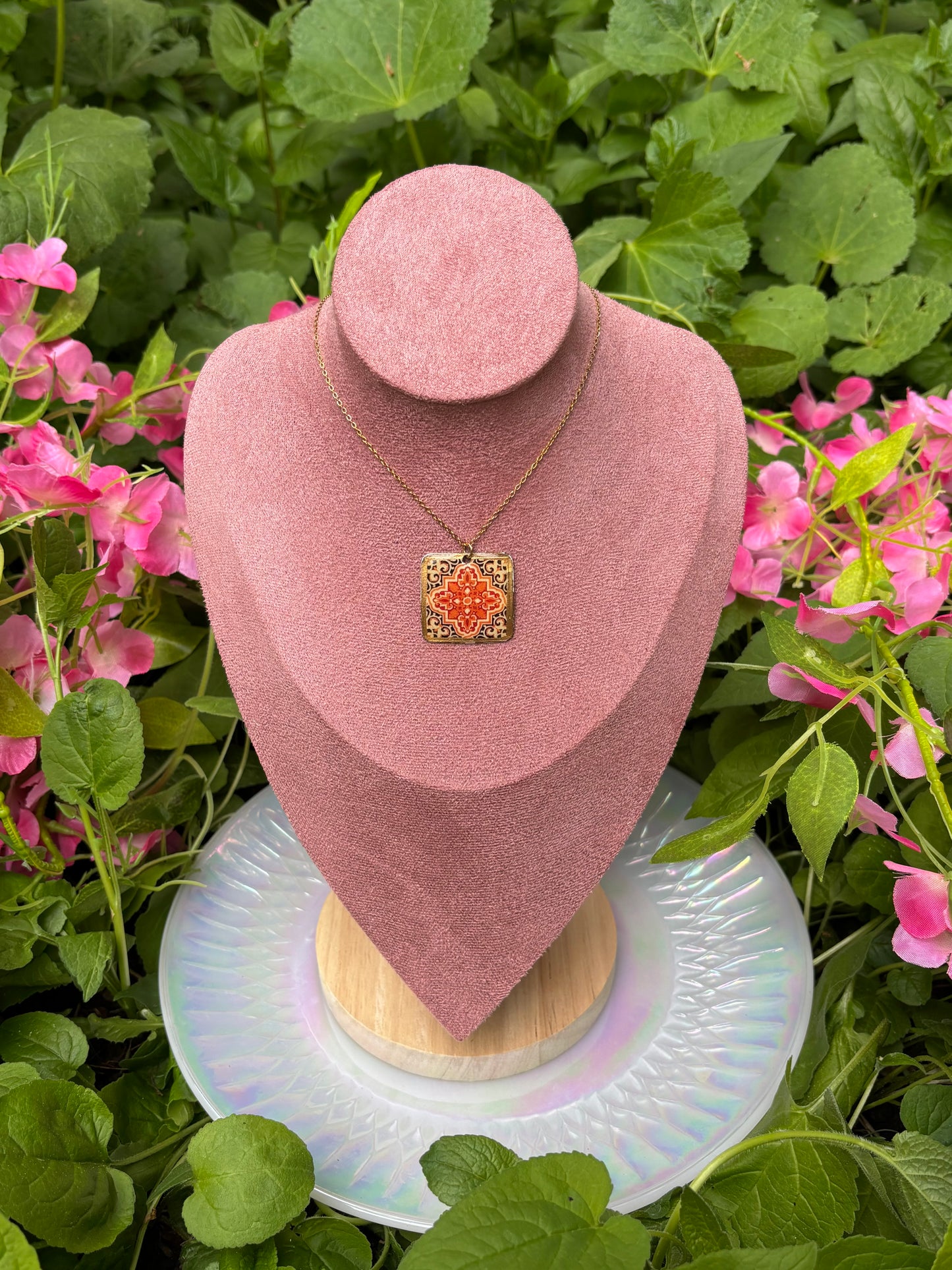 ornate tile necklace