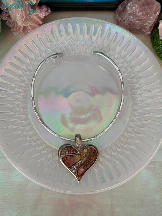 vintage heart collar necklace