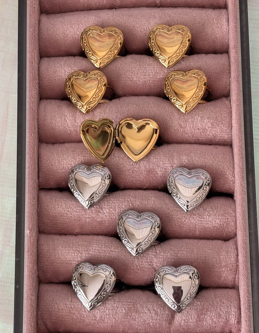 stainless steel locket rings