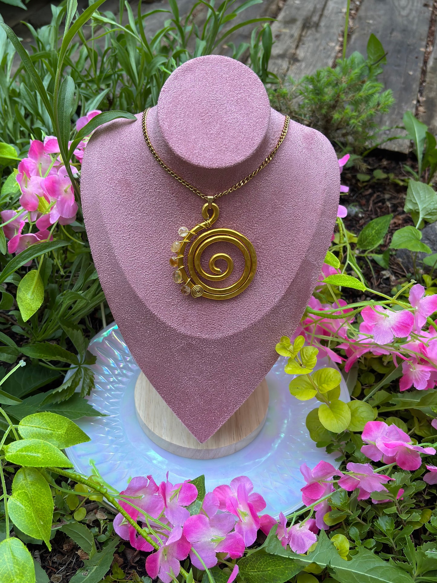 citrine spiral necklace