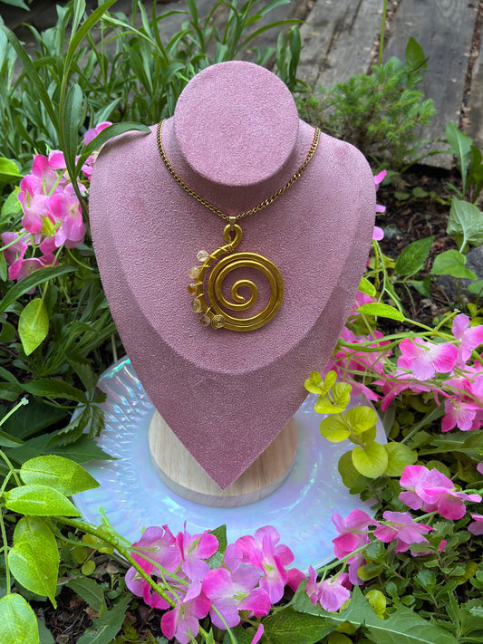 citrine spiral necklace