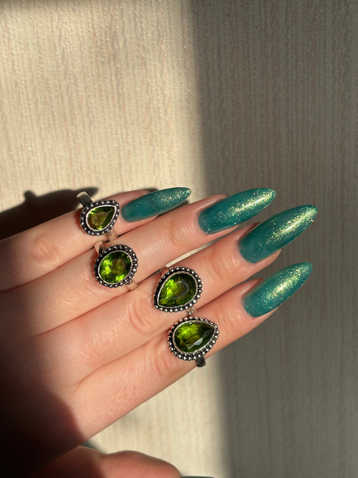 925 sterling silver peridot ring (pick your own)