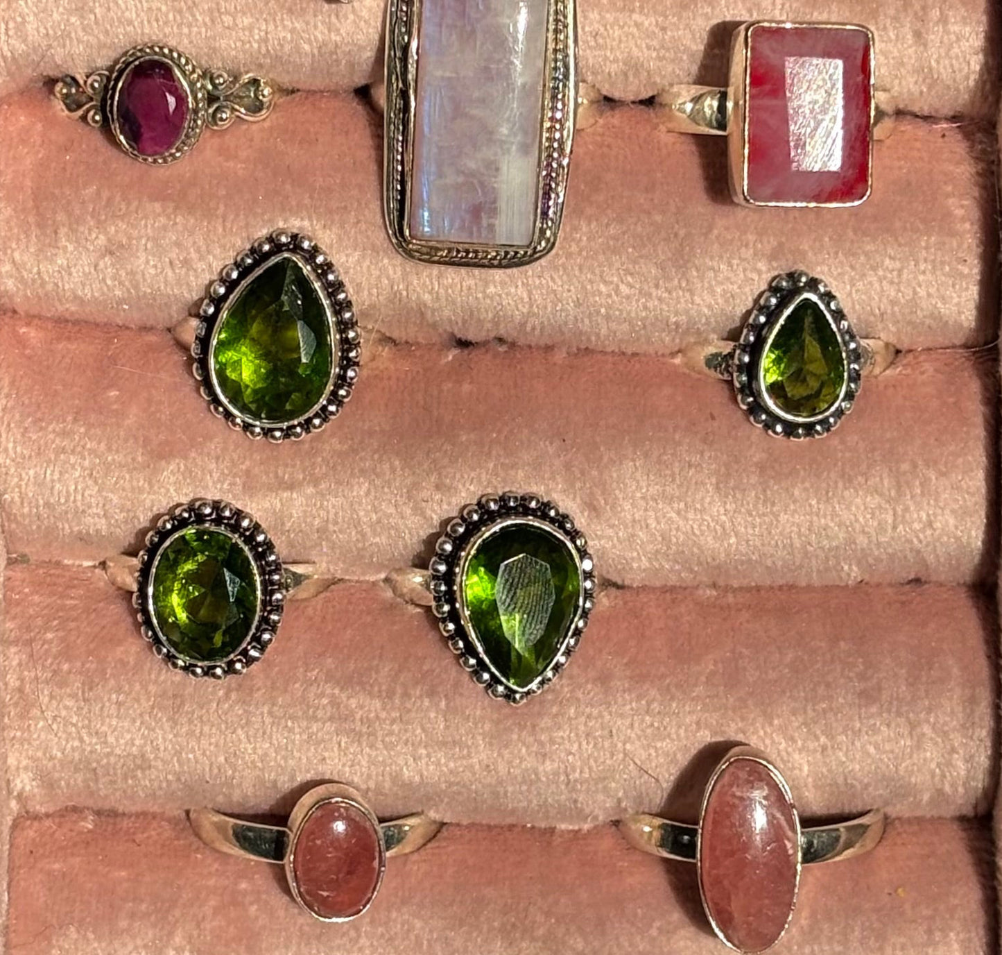 925 sterling silver peridot ring (pick your own)