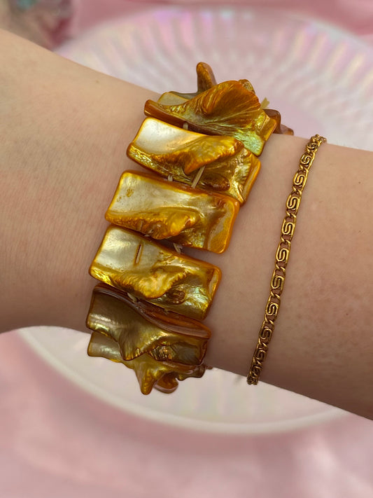 orange mother of pearl bracelet