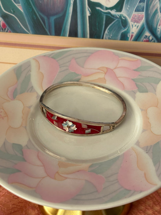 .925 shell mosaic bangle