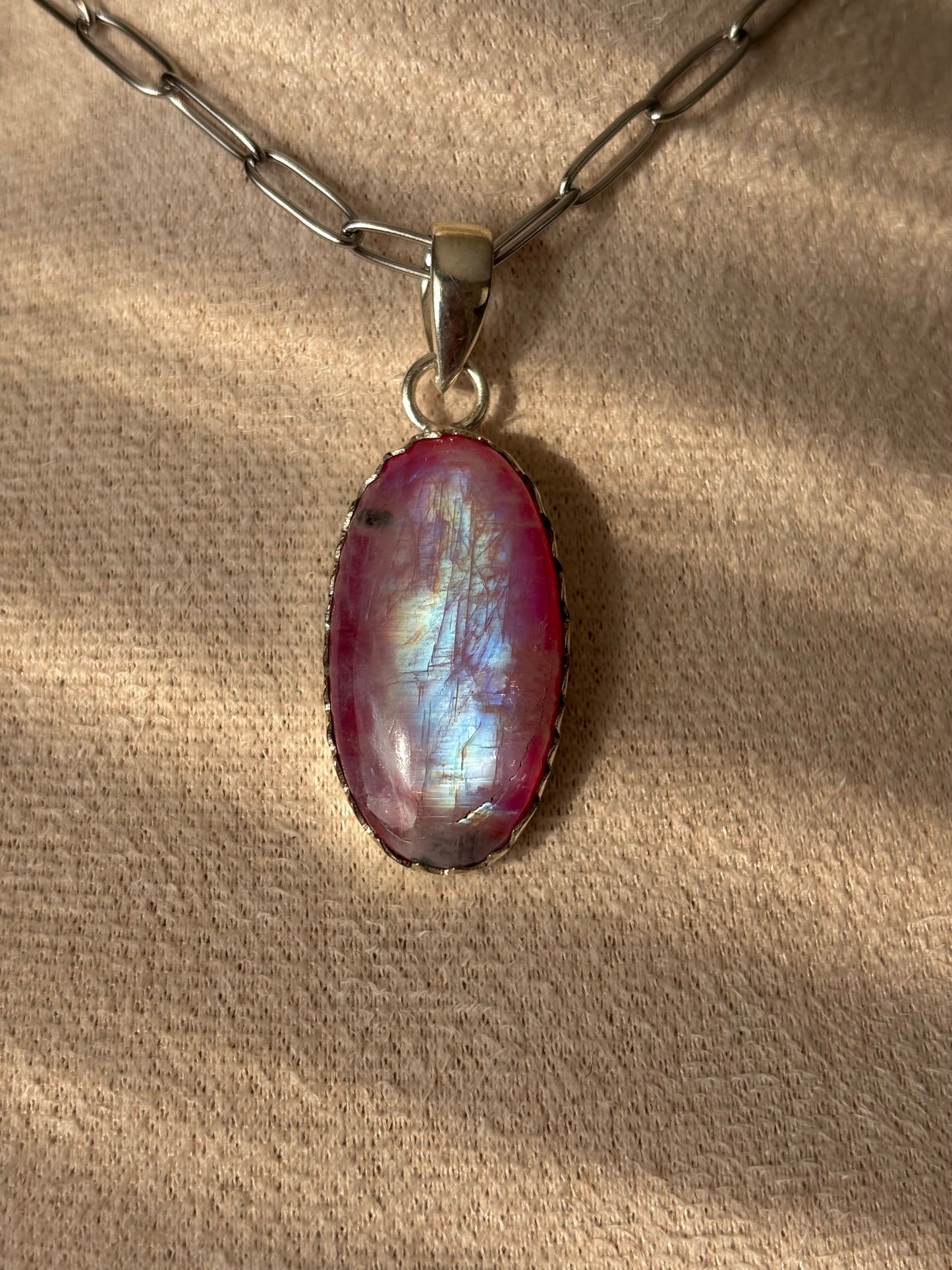 .925 moonstone necklace (oval)