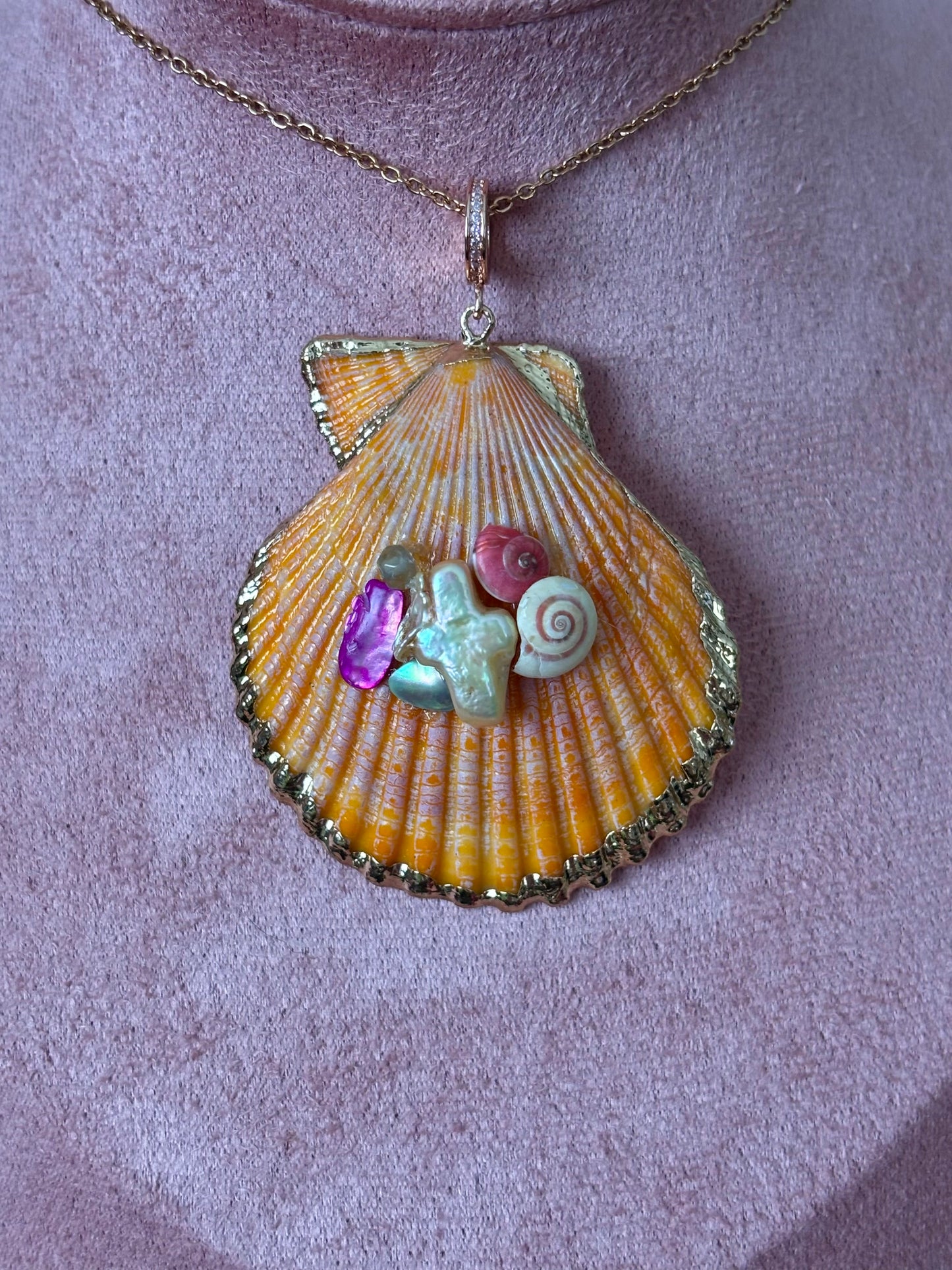 sunset shell necklace