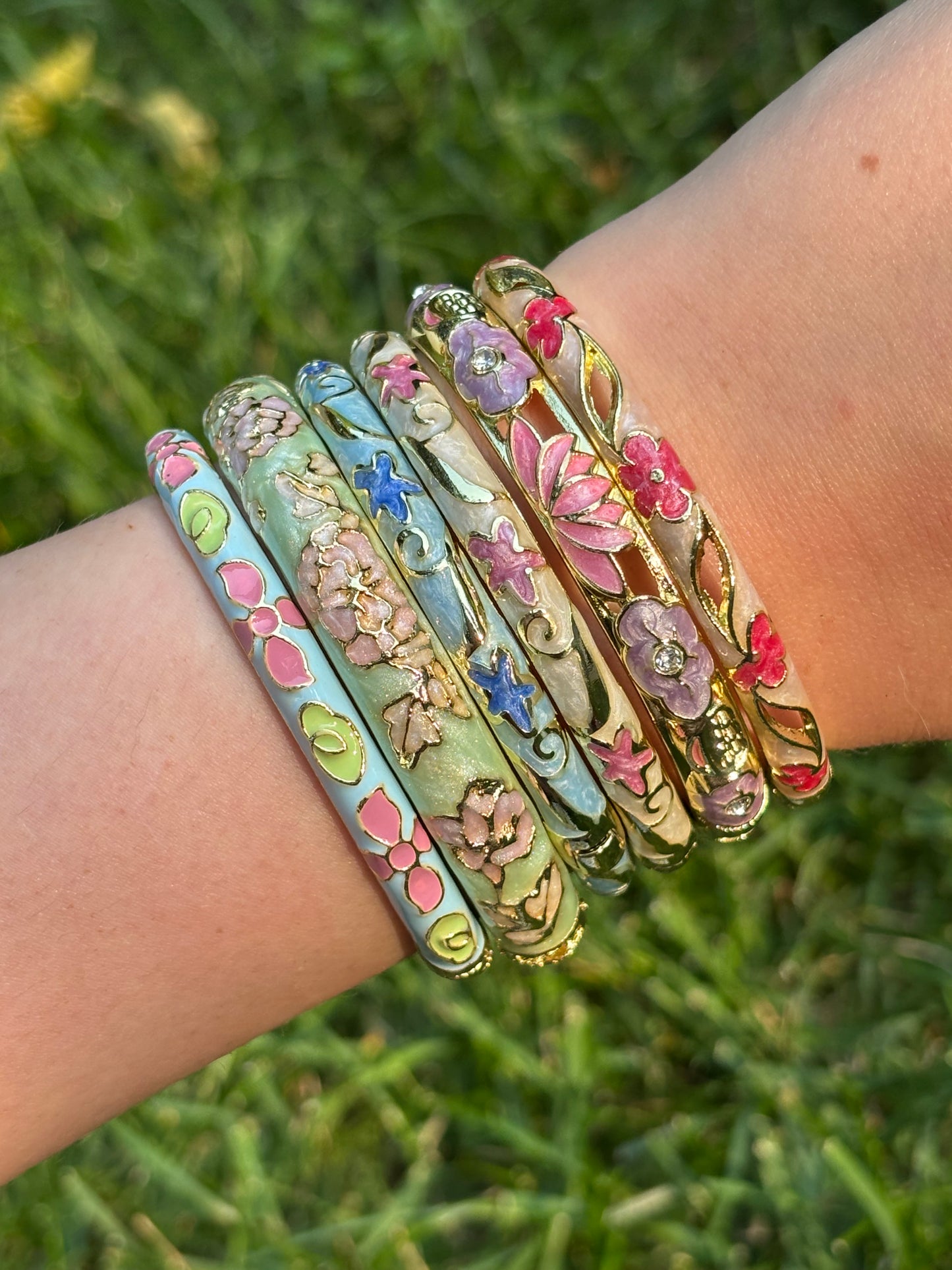 embellished cloisonné bangle