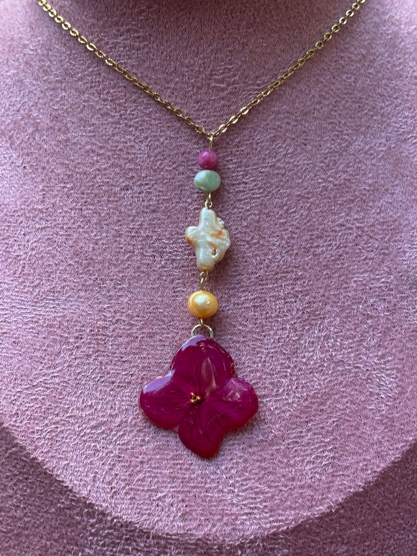 hydrangea necklace