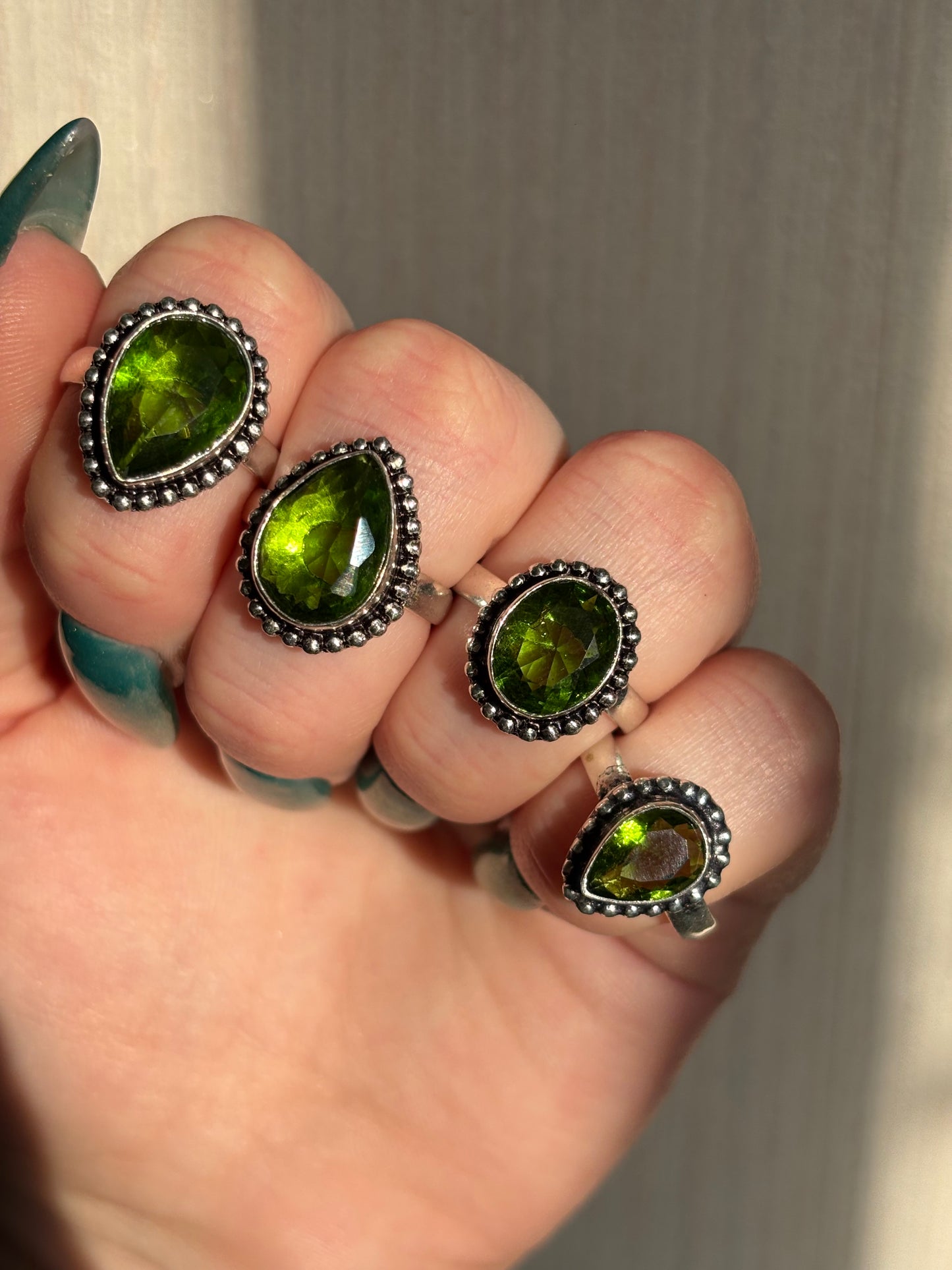 925 sterling silver peridot ring (pick your own)