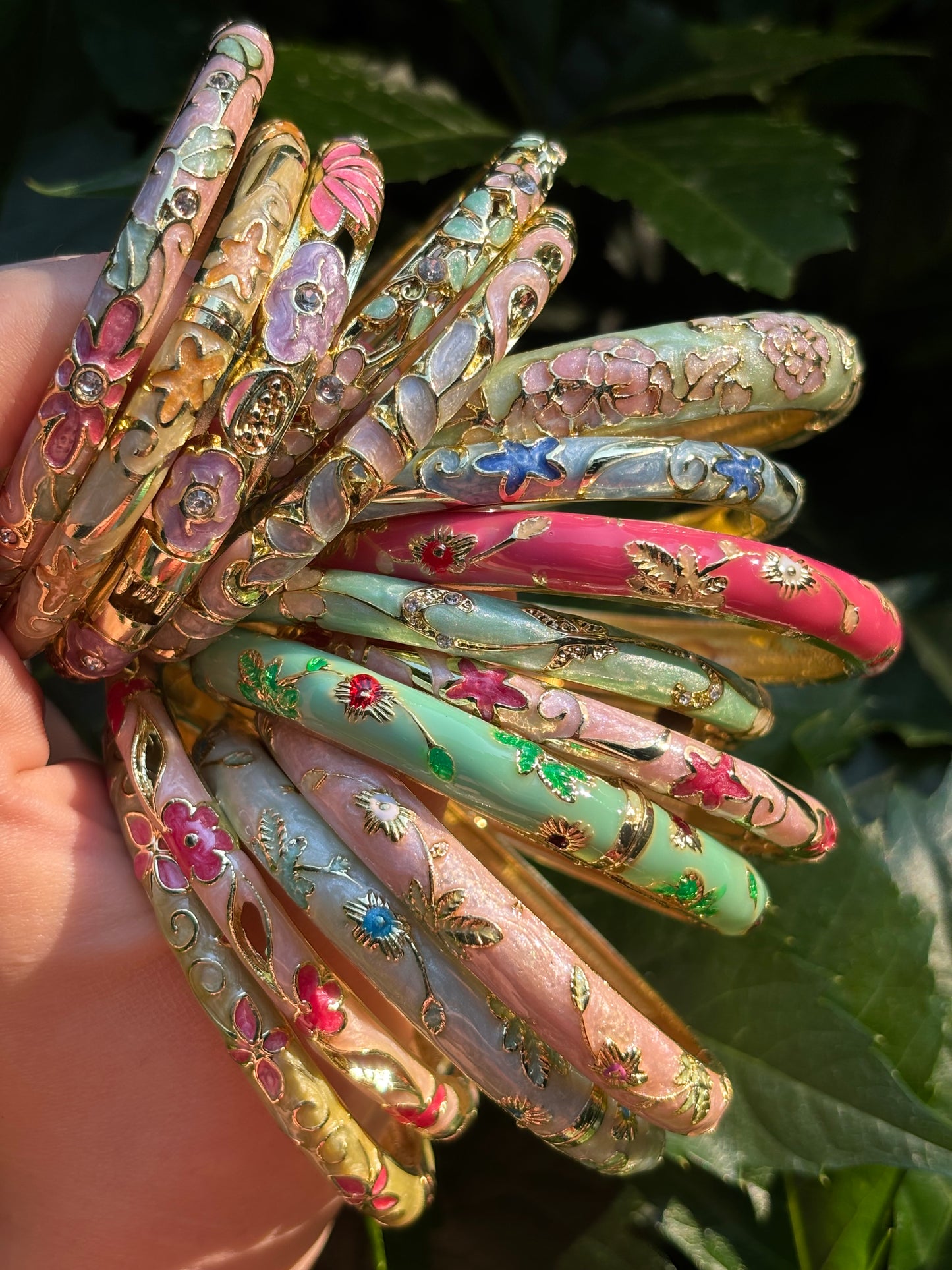 embellished cloisonné bangle