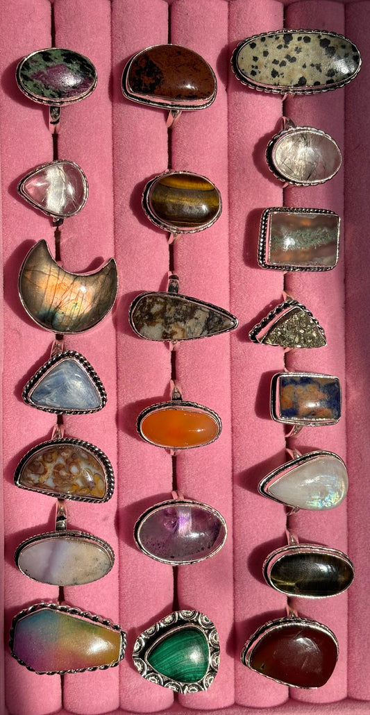 925 sterling silver gemstone ring (pick your own)