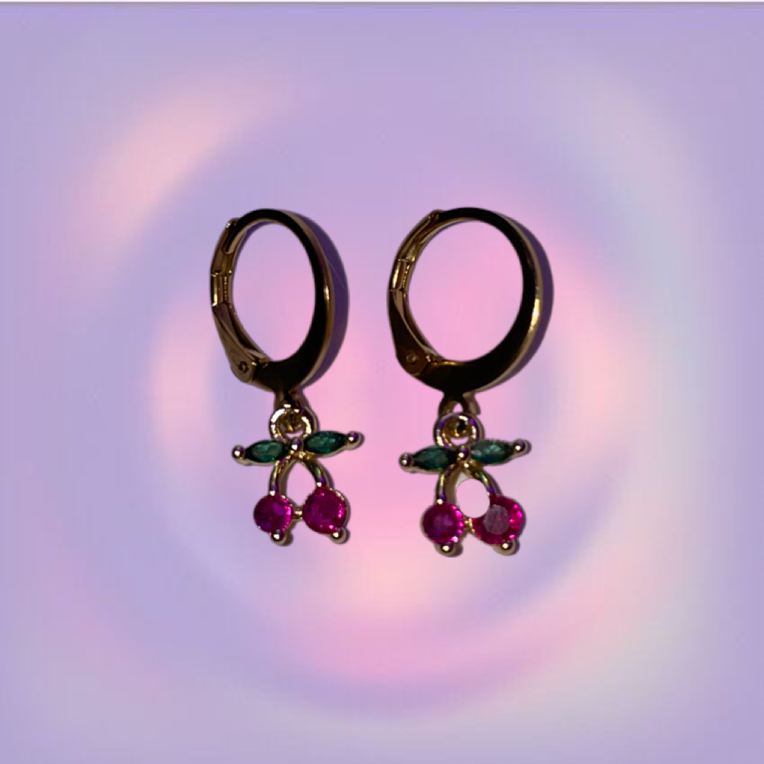 cherries & wine earrings